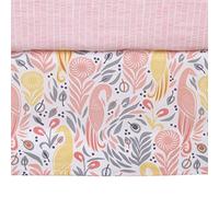 DwellStudio Boheme Peacock/Floral Print Crib Skirt, Peach/Gold/Gray