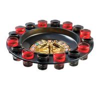 DWELLTON - Roulette Drinking Game for Parties, 16 Black and Red Shot Glasses,Sturdy Roulette Spinning Game Set with 2 Metal Balls Included (Hen Party, Stag Party) (Drinking Roulette)