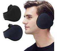 Dwenarry Winter Warm Earmuffs Unisex Foldable Ear Muffs Adjustable Ear Warmer for Men Women Cold Weather 2 Pack