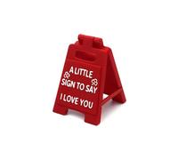 DWENT "A LITTLE SIGN TO SAY I Love You" Signboard - Romantic Red Plastic Token for Her/Him, 5.6cm x 3.8cm Thoughtful Gift for Dates, Anniversaries & Valentine's Day - Boyfriend/Girlfriend Present Idea