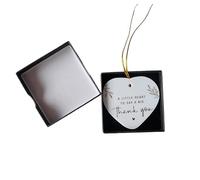 DWENT Ceramic Thank You Gift Plaque - Handmade White Keepsake for Christmas, Birthday & Appreciation (7.3cm x 7.3cm) - Thoughtful Present for Men, Women, Boys & Girls