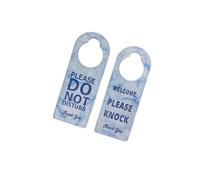 DWENT Do Not Disturb Door Sign - Sky Blue Leather, Waterproof 8.5cmx22.5cm Door Sign, Durable Do Not Disturb Sign,Durable No Fade for Room, Office, Library