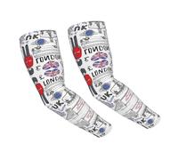 Dwerfsdf I Love London Cooling Arm Sleeves Sun Protection Unisex For Sports, Cycling, Golf
