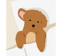Dwetcxo Photo Canvas Brown Cute Bear Kitchen Bedroom Pictures for Wall Art Living Room Wall Decor Prints for Walls Bathroom Pictures Art Canvas Bedroom Posters Artwork Toilet No Frame 20x30cm