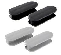 DWFEYOI Pack of 2 Balcony Door Handles, Door Knobs, Self-Adhesive Door Handles, Cabinet Handles, Door Handle, Balcony Door, Exterior, Plastic Furniture Handle, Glass Door, Window Handle, Black + Grey