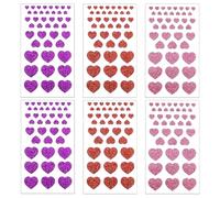 DWFEYOI Pack of 252 Red Heart Stickers Glitter Thank You Stickers Mother's Day Decoration Sticker Thank You for Cards Favors Wedding Gift Wrapping Envelopes