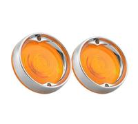 DWGVHGVW Motorcycle turn signal Motorcycle 3 1/4" Turn Signal Indicator Len + Bezel Ring Trim Cover For Touring For Street For Road Glide For Road King For Softail