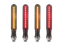DWGVHGVW Motorcycle turn signal Universal Motorcycle Turn Signal M10 Day Running Light White/Red Flowing Water Amber Brake Lamp Width Light 3 Wires