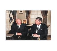 Dwight D Eisenhower Sharing A Light Moment With President John F Kennedy Canvas Art Poster And Wall Art Picture Print Modern Family Bedroom Decor 16x2