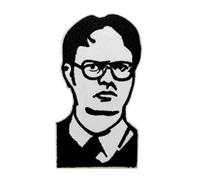 Dwight Schrute Embroidered Iron on Patch Black n White