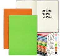 DWIYITTN 12 Pack Blank Notebook A5, Plain Paper Notebook Multipack 21x14cm 60 Pages Kraft Soft Cover Notepad Bulk for Kids Students Travelers Home & Office （6 Mixed Colors）