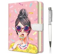 DWIYITTN Notebook for Girls and Pen, Gifts for Teens Hardcover Girls Journal with Pen and Magnetic Buckle Closure 192 Pages 19x13.5cm Lined Undated Diary