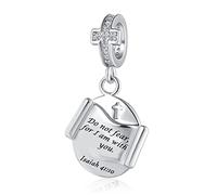 DWJSu Cross Christmas Dangling Charm Fit Charms Bracelet Christian Bible Verse Crystal Prayer Faith Religious Bead Jewelry Gifts for Women, crystal, base