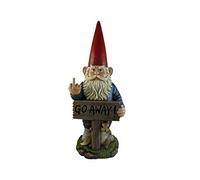 DWK - Gnome Sculpture with Amazing Detail - Large Rude Garden Gnomes Figure - 44cm Naughty Funny Cheeky Outdoor Lawn Ornament - Giant Hand Painted Polyresin Statue - Go Away Garden Gift (Finger)