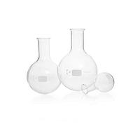 DWK Life Sciences SD-0727 Duran Borosilicate Glass 3.3 Narrow Neck Round Flask with Flared Edge, 100 ml Capacity, Pack of 10