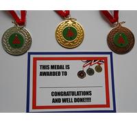 DWL SNOOKER MEDAL - 50MM METAL-WITH RIBBON AND CERTIFICATE-CHOOSE FROM GOLD - SILVER OR BRONZE