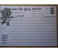 DWL Teddy Scratch Card Game - A3 Size, 150 Spaces, 3 Chances to Win, Kid's Fundraiser