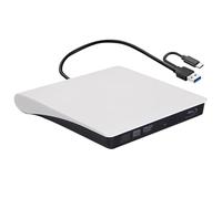 Dwlhap 2 in 1 External Blu Ray Drive with Reader, BD CD DVD Drive USB 3.0 & Type-C External Blu ray Burner, Mobile Portable Bluray Player for Windows Air Mac OS (White)