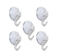 Dwlhap Suction Cup Hooks Flower Shaped 5 Pcs, 5.5cm Heavy Duty Decorative Lever Action Hooks for Bathroom Kitchen, Strong Adhesive-Free Hangers for Glass Tile Smooth Surfaces