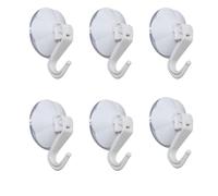 Dwlhap Suction Cup Hooks Flower Shaped 6 Pcs, 5.5cm Heavy Duty Decorative Lever Action Hooks for Bathroom Kitchen, Strong Adhesive-Free Hangers for Glass Tile Smooth Surfaces
