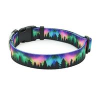 DWOOFG Pretty Dog Collar for a Boy Dog, Sturdy Durable with Buckle Aurora Patterns Design, for Small-Medium-Large Dogs, Adjustable Pet Collar