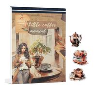 Dwpetzo Pre-Cut Journal Sticker Book for Adults Journaling, Dual Material (PET & Paper) Coffee House People Scrapbook Stickers for Junk Journals, Scrapbooking Supplies, DIY Crafts Art