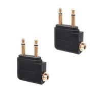 DWPVT 2pcs Airplane Airline Flight Adapters for Headphones, Flight Audio Adapters, 3.5mm Jack Headset Connector (Black)