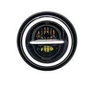 DWQDKPM Head Lamp 7 Inch 50W DOT SAE E9 Headlamp Angle Eye With DRL Turn Signal Led Headlight Housing Bucket Front Motorcycle Light(Black)