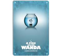 DWQUIX Metal Tin Sign A Fish Called Wanda Minimal Movie Posters for Home Theater Decor and Retro Wall Art 8x12 Inch