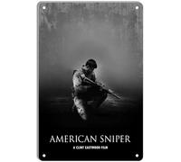 DWQUIX Metal Tin Sign American Sniper Minimal Movie Posters for Home Theater Decor and Retro Wall Art 8x12 Inch