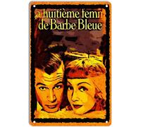 DWQUIX Metal Tin Sign Bluebeards Eighth Wife Classic Movie Posters for Home Theater Decor and Retro Wall Art 8x12 Inch
