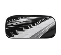 Dwrepo Black White Piano Keyboard Pencil Bag Portable Pencil Pouch Big Capacity Pen Case Makeup Bag for Adults Office Gifts, Black White Piano Keyboard, One size, Pencil Bag