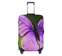 Dwrepo Charming Butterfly Luggage Cover Elastic Washable Suitcase Cover Anti-Scratch Suitcase Protector Spandex Luggage Protector Travel Baggage Covers for 18-32 inch Luggage, Black, X-Large