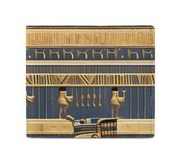 Dwrepo Egyptian Pharaonic Frescoes Wallets for Women Men Leather Small Credit Card Wallet Slim Purse Bifold Wallet Card Holder Wallet, white, One size, Casual, White, One size, Casual