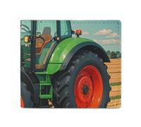Dwrepo Fantasy Farm Tractor Wallets for Women Men Leather Small Credit Card Wallet Slim Purse Bifold Wallet Card Holder Wallet, white, One size, Casual, White, One size, Casual