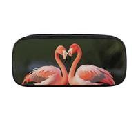 Dwrepo Flamingos Kiss in The Lake Pencil Bag Portable Pencil Pouch Big Capacity Pen Case Makeup Bag for Adults Office Gifts, Flamingos Kiss in The Lake, One size, Pencil Bag