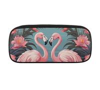 Dwrepo Flock of Tropical Flamingos Pencil Bag Portable Pencil Pouch Big Capacity Pen Case Makeup Bag for Adults Office Gifts, Flock of Tropical Flamingos, One size, Pencil Bag