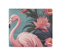 Dwrepo Flock of Tropical Flamingos Wallets for Women Men Leather Small Credit Card Wallet Slim Purse Bifold Wallet Card Holder Wallet, white, One size, Casual, White, One size, Casual