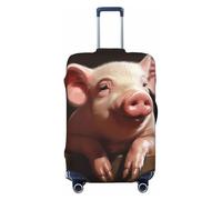 Dwrepo Foolish Cute Animal Luggage Cover Elastic Washable Suitcase Cover Anti-Scratch Suitcase Protector Spandex Luggage Protector Travel Baggage Covers for 18-32 inch Luggage, Black, Small