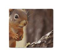 Dwrepo Funny Squirrel Wallets for Women Men Leather Small Credit Card Wallet Slim Purse Bifold Wallet Card Holder Wallet, white, One size, Casual, White, One size, Casual