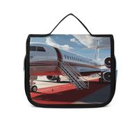 Dwrepo Hanging Toiletry Bag for Women Men Portable Waterproof Makeup Bag Organizer Red Carpet Airplane Travel Toiletry Bag, Red Carpet Airplane, 22.5x18.5cm, Hanging Toiletry Bag, Red Carpet Airplane,