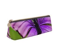 Dwrepo Leather Pencil Case Zipper Pencil Holder Charming Butterfly Pencil Bag Cute Pencil Pouch for Women Men Pencil Pouch Travel Makeup Bag Coin Pouch for Work Office, White, One Size