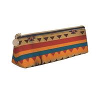 Dwrepo Leather Pencil Case Zipper Pencil Holder Native American Pencil Bag Cute Pencil Pouch for Women Men Pencil Pouch Travel Makeup Bag Coin Pouch for Work Office, White, One Size