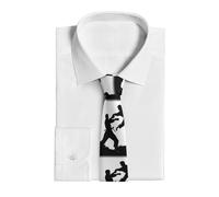 Dwrepo Men'S Tie Classic Neckties Novelty Causal Skinny Tie Kickboxing Print Business Neckties For Party Wedding, Black, One Size, Black, One Size