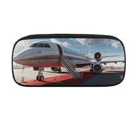 Dwrepo Red Carpet Airplane Pencil Bag Portable Pencil Pouch Big Capacity Pen Case Makeup Bag for Adults Office Gifts, Red Carpet Airplane, One size, Pencil Bag