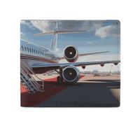 Dwrepo Red Carpet Airplane Wallets for Women Men Leather Small Credit Card Wallet Slim Purse Bifold Wallet Card Holder Wallet, white, One size, Casual, White, One size, Casual