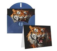Dwrepo Roaring tiger Print Greeting Cards Blank Birthday Cards With Envelopes Thank You Cards Note Cards for All Occasions 4 X 6 in