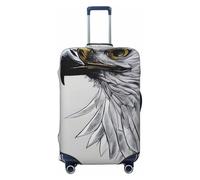 Dwrepo Sketching an Eagle Luggage Cover Elastic Washable Suitcase Cover Anti-Scratch Suitcase Protector Spandex Luggage Protector Travel Baggage Covers for 18-32 inch Luggage, Black, Large