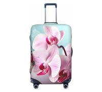 Dwrepo Spring Orchid Butterfly Luggage Cover Elastic Washable Suitcase Cover Anti-Scratch Suitcase Protector Spandex Luggage Protector Travel Baggage Covers for 18-32 inch Luggage, Black, Large