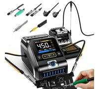 DWS-200 200W Digital Soldering Iron Station Kit with 2 Helping Hands, Color Display, 100-450°C, Auto Sleep, °C/°F Conversion, Curve & Numeric Mode, for Electronics Repair, DIY (F245, Standard)
